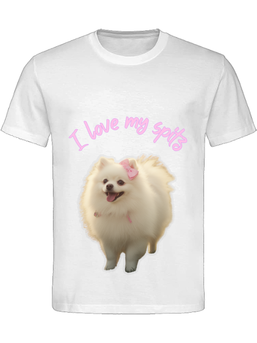 I love my spitz white spitz WHITE T-SHIRT