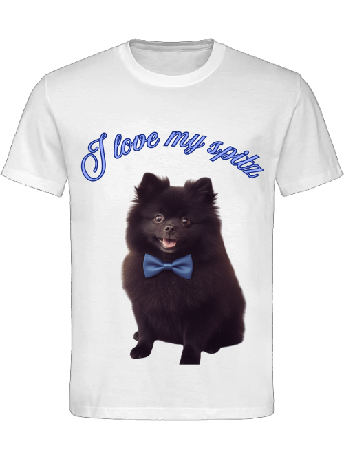 I love my spitz black spitz WHITE T-SHIRT